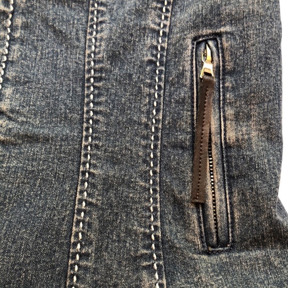 SALE! Vintage Elie Tahari Tapered Fitted Denim Jacket High Quality Women's Small - Picture 4 of 16